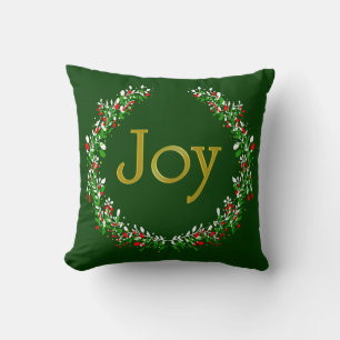 Almofada Travesseiro de alegria Dourada de Natal Verde Verm
