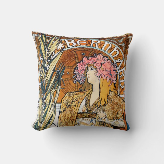 Almofada Travesseiro de Alphonse Mucha Gismonda (Frente)