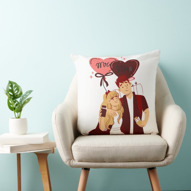 Almofada Travesseiro de Amor Casal Romântico (Cadeira)