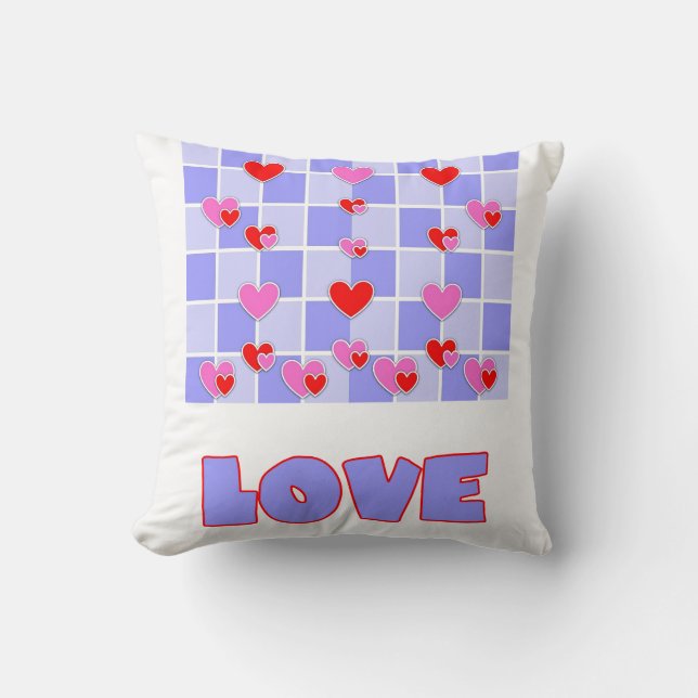 Almofada Travesseiro De Amor Com Corações (Frente)