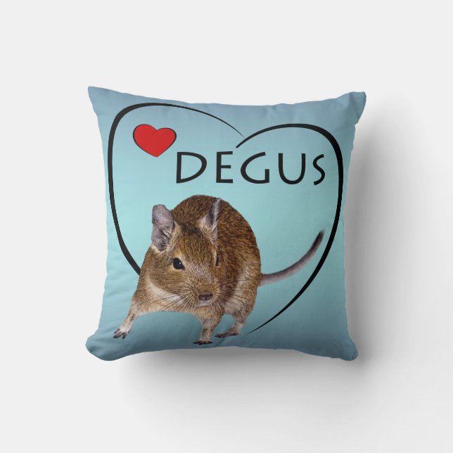 Almofada Travesseiro de Amor Degus (Mix Azul Céu) (Frente)