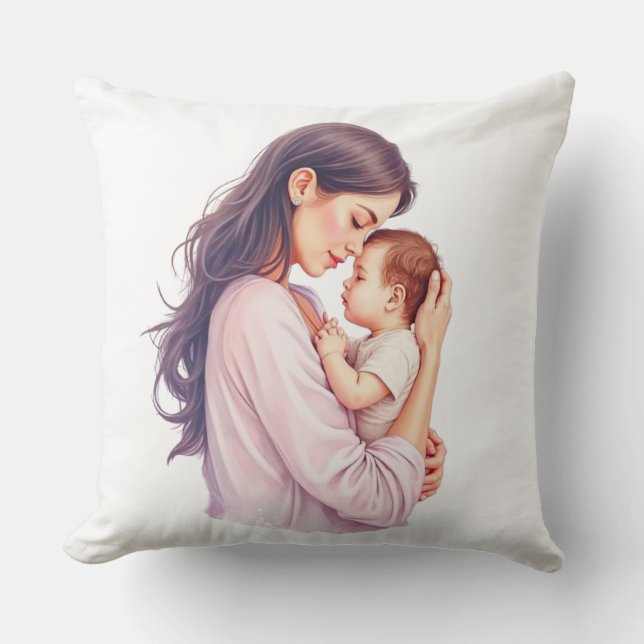 Almofada Travesseiro de Amor Mãe e Bebê - Decoração de Casa (Frente)