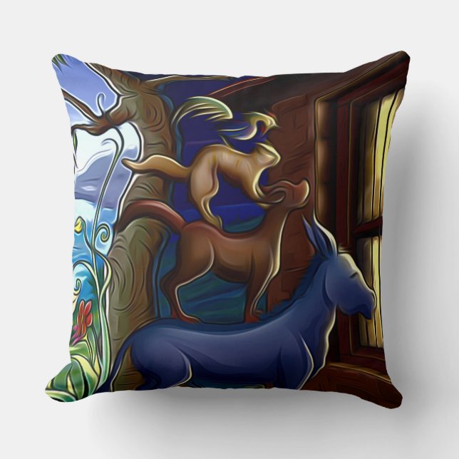 Almofada Travesseiro de Animais Curiosos (Frente)