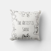 Travesseiro de animais de cor e charada