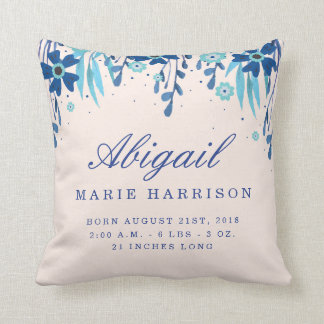 Almofada Travesseiro de Anúncio de Nascimento de Bebê Flora