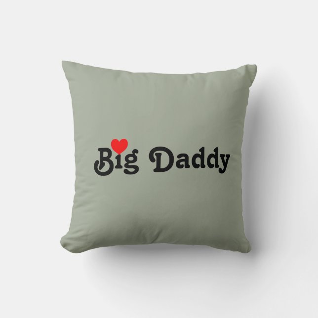 Almofada Travesseiro de Arremesso Big Daddy com Coração Ver (Frente)