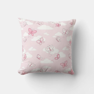 Almofada Travesseiro de Arremesso Borboleta Rosa Pastel Ber