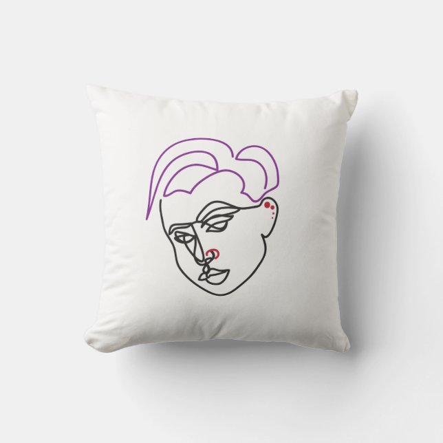 Almofada Travesseiro de Arremesso com Desenho de Linha (Frente)