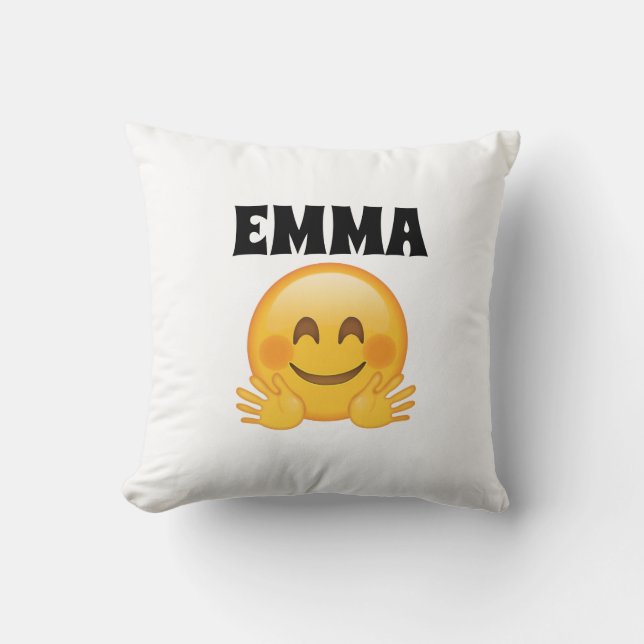 Almofada Travesseiro de Arremesso com Emoji Personalizado E (Frente)