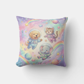 Almofada Travesseiro de Arremesso de Astronautas Animais Fo