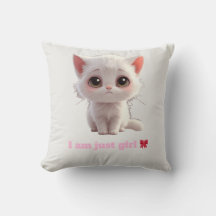 Travesseiro de Arremesso de Gatinho Branco Fofo -