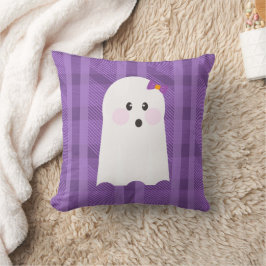 Almofada Travesseiro de Arremesso de Halloween Xadrez Roxo