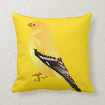 Travesseiro de Arremesso de Pássaro Amarelo Pintas