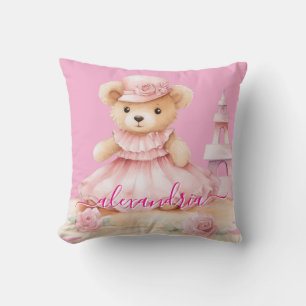 Almofada Travesseiro de Arremesso de Urso de Pelúcia Rosa c
