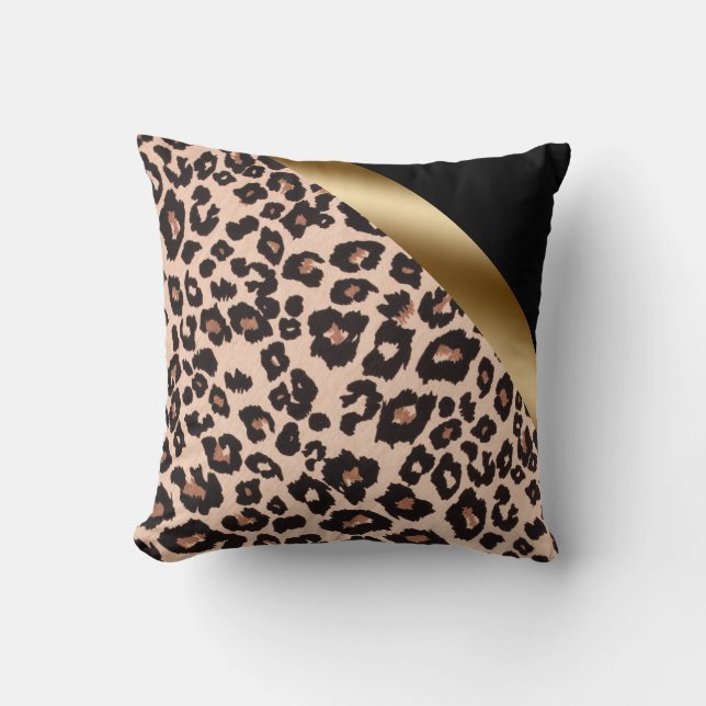 Almofada Travesseiro de Arremesso Estampado com Leopardo (Frente)