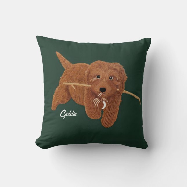 Almofada Travesseiro de Arremesso Goldie Doodle (Frente)