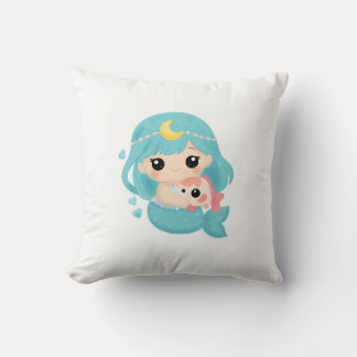 Almofada Travesseiro de Arremesso Kawaii Mermaid – Arte Oce