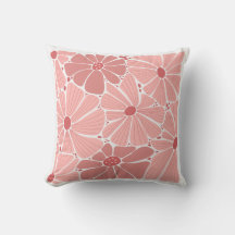 Travesseiro de Arremesso Rosa Coral Suave com Marg