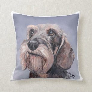 Almofada Travesseiro de Arte Canina de Cão de Fio Haired D