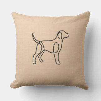 Almofada Travesseiro de Arte de Linha de Cachorro Minimalis
