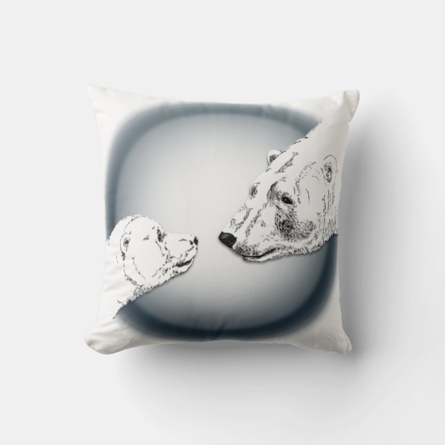 Almofada Travesseiro de Arte do Urso Polar Travesseiro de U (Frente)