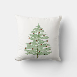 Almofada Travesseiro de Árvore de Natal com Aquarela