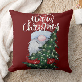 Almofada Travesseiro de Árvore de Natal Gnomo Feriado