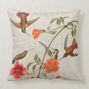 Almofada Travesseiro de Audubon dos animais das flores dos