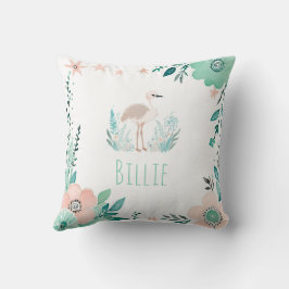 Almofada Travesseiro de avestruz boho personalizado verde p