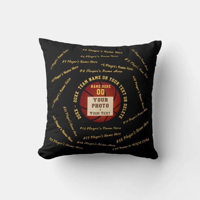 Almofada Travesseiro de Basquete Personalizado com Nomes de (Frente)