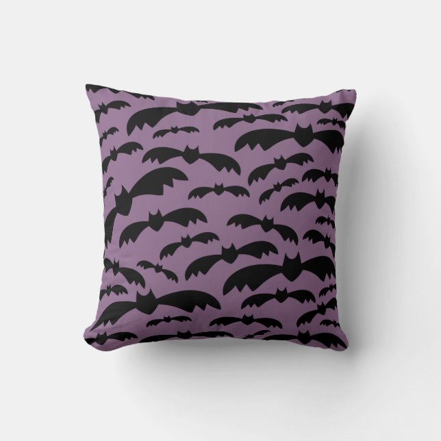 Almofada Travesseiro de Bats de Halloween Personalizado (Frente)