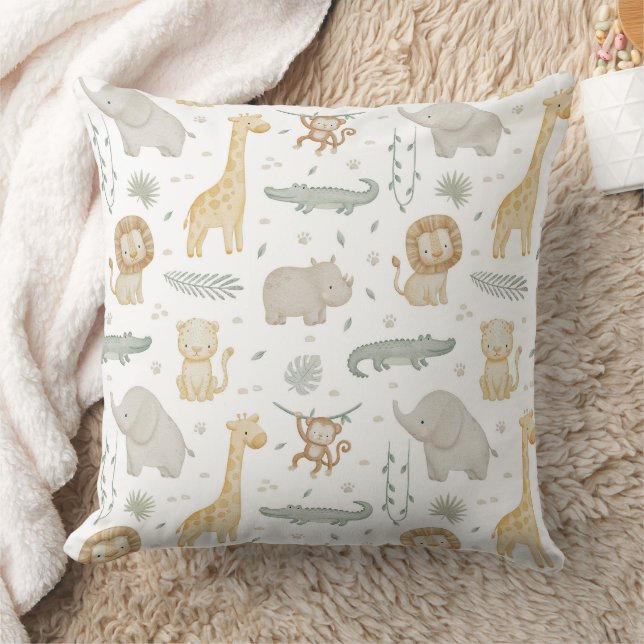 Almofada Travesseiro de Bebê Personalizado de Animais Safar (Cobertor)