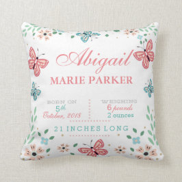 Almofada Travesseiro de Bebês do Jardim Floral da Borboleta