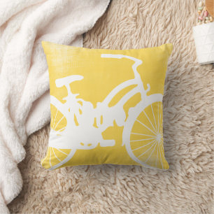Almofada Travesseiro de Bicicleta Amarelo e Branco