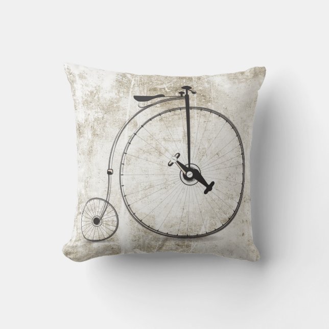 Almofada Travesseiro de bicicleta de grande roda nostálgico (Frente)