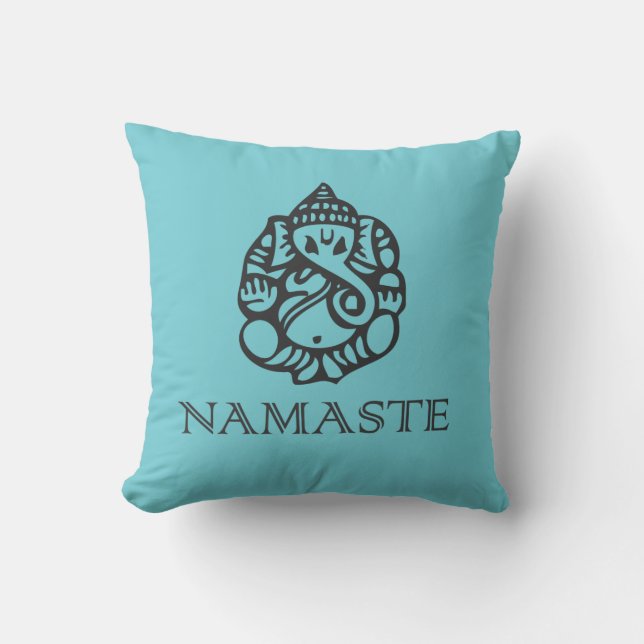 Almofada Travesseiro de Blue Namaste Ganesh (Frente)