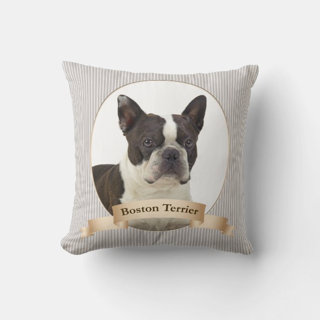 Almofada Travesseiro de Boston Terrier (Frente)