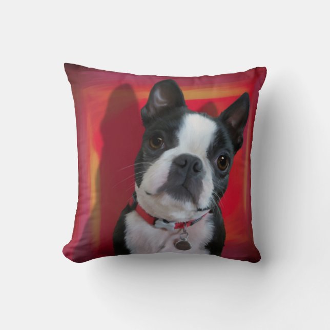 Almofada Travesseiro de Boston Terrier (Frente)