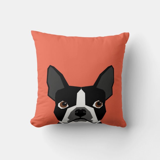 Almofada Travesseiro de Boston Terrier Cute Engraçado Bosto (Frente)