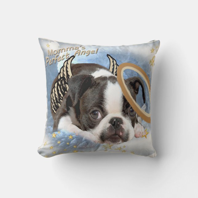 Almofada Travesseiro de Boston Terrier do anjo do Lil de (Frente)