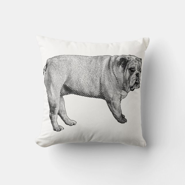 Almofada Travesseiro de Bulldog do Coração (Frente)