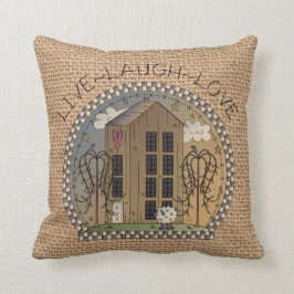 Almofada Travesseiro de burlap faux do Country House Inspir