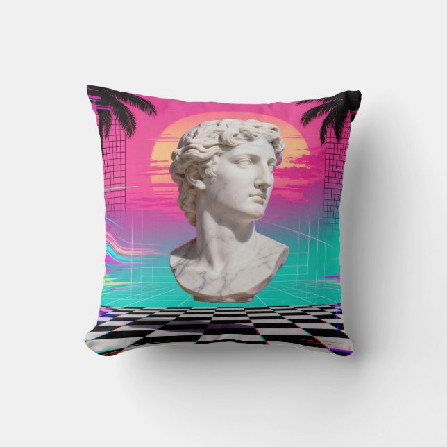 Almofada Travesseiro de Bust no Estilo Vaporwave: Decoração (Frente)