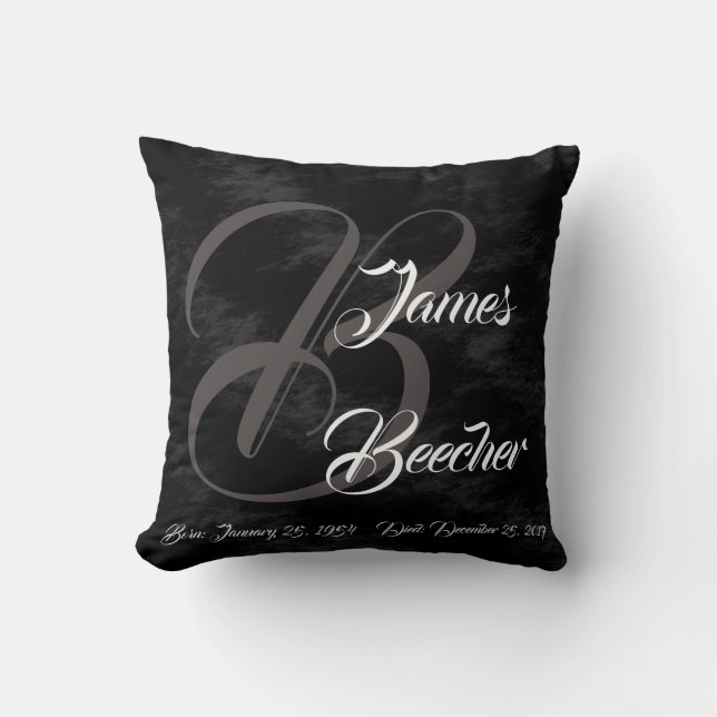 Almofada Travesseiro de cabeça monograma para morte em famí (Frente)