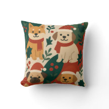 Travesseiro de Cães de Natal Bonitos - Decor de Ca
