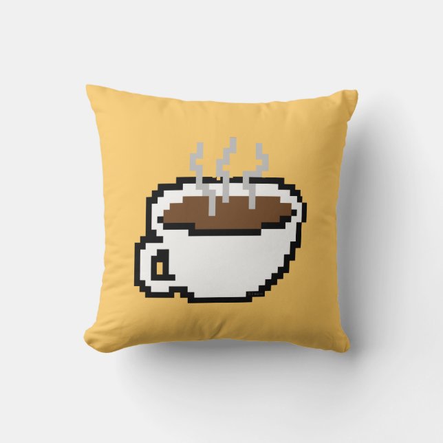 Almofada travesseiro de café de 8 bits (Frente)