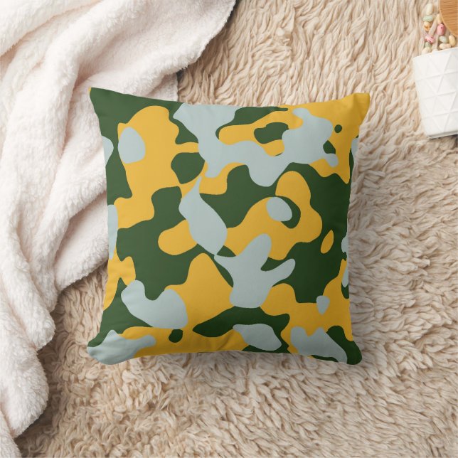Almofada Travesseiro de Camuflagem Verde Amarelo cinza (Cobertor)