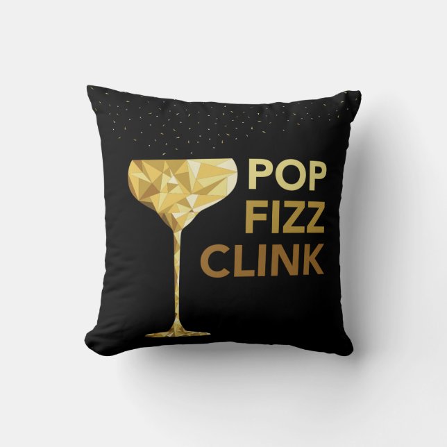 Almofada Travesseiro de Champagne do Clink do Fizz do pop (Frente)