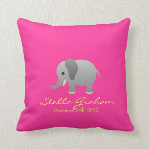 Almofada Travesseiro de Cinza Rosa de Elefante de Stella