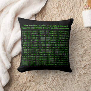 Almofada Travesseiro de Código de Computador Binário